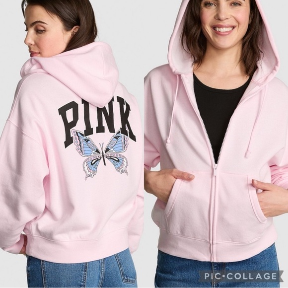 PINK Fleece Campus Full-Zip Hoodie - Picture 1 of 1